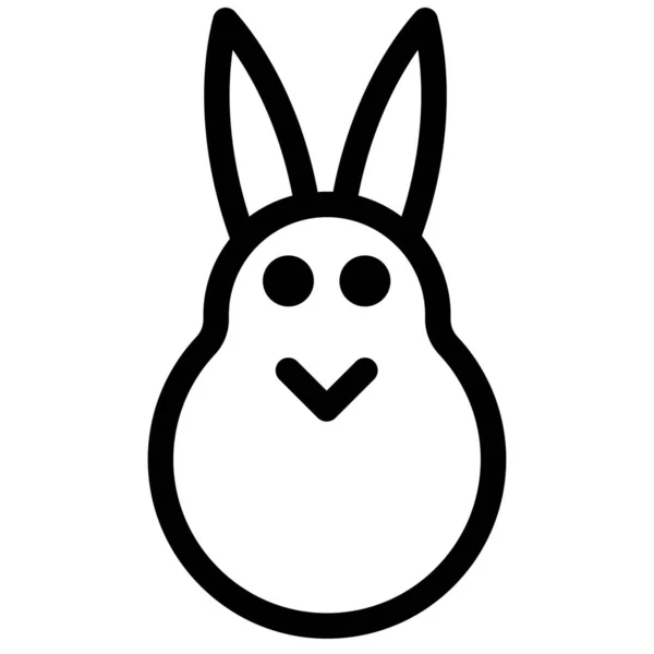 Bunny Easter Rabbit Icon Outline Style — Stock Vector