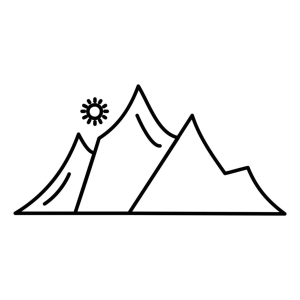 山景山形图标 轮廓风格 — 图库矢量图片