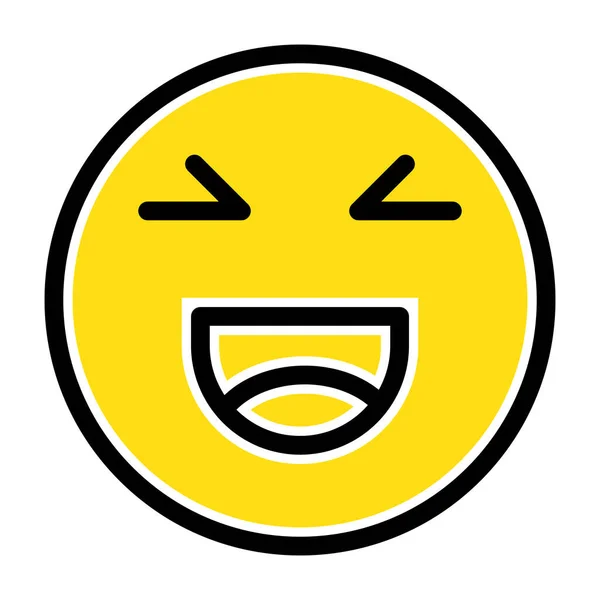 Chat Emoji Icône Heureuse Dans Style Contour Rempli — Image vectorielle