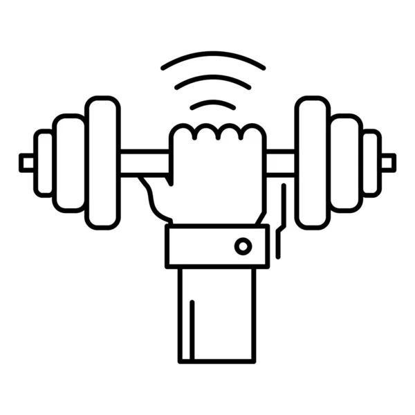 Business Dumbbell Elements Icon Outline Style — Stock Vector