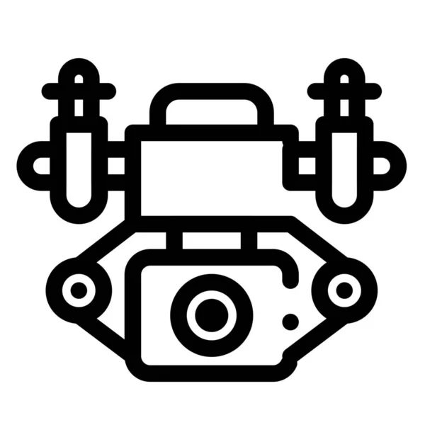 Icône Technologie Caméra Action Dans Style Contour — Image vectorielle