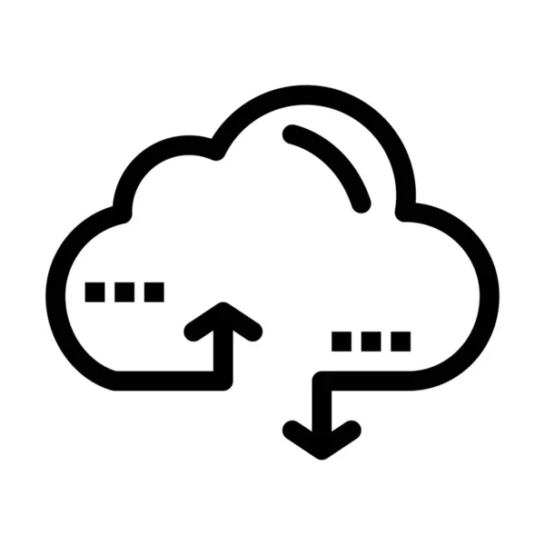 Icono Datos Computación Nube Estilo Esquema — Vector de stock