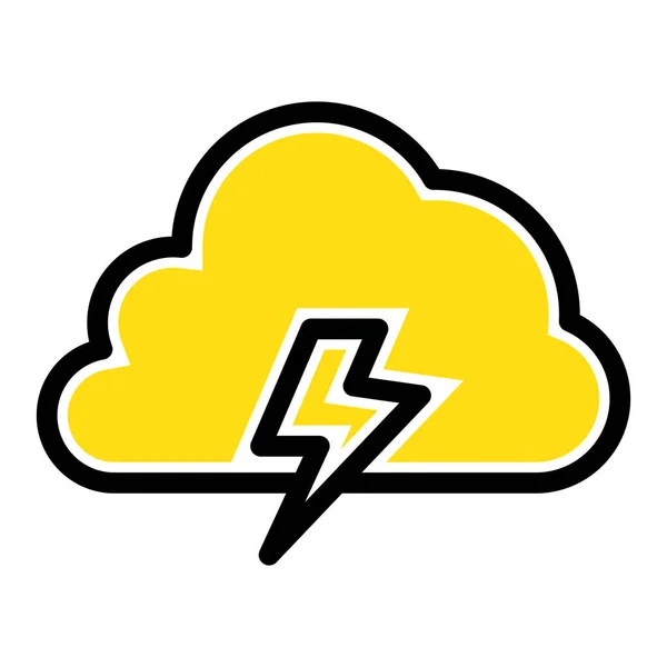 Cloud Nature Power Icon Filled Outline Style — Stock Vector