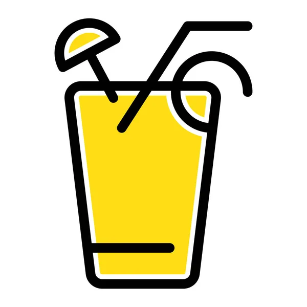 Bebida Jugo Alimentos Icono Estilo Contorno Lleno — Vector de stock