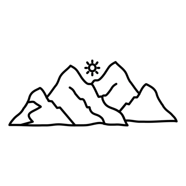 山景山形图标 轮廓风格 — 图库矢量图片
