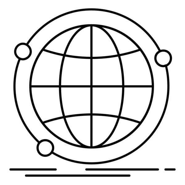 Datos Icono Global Estilo Esquema — Archivo Imágenes Vectoriales