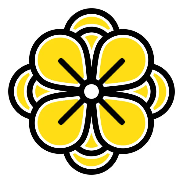 Anemone Çiçeği Bahar Simgesi Doldurulmuş Ana Hatları Biçiminde — Stok Vektör