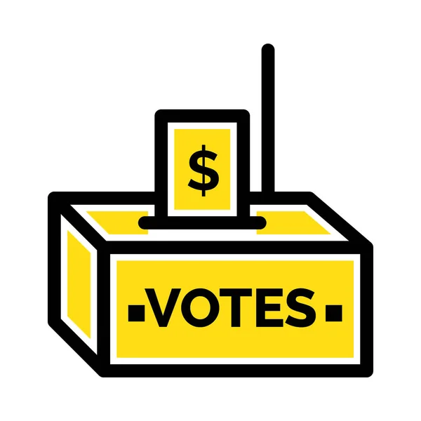 Podplatit Volební Ikonu Korupce Vyplněném Stylu — Stockový vektor
