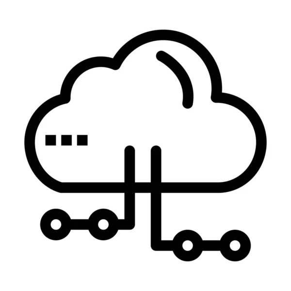 Cloud Computing Data Ikonen Konturstil — Stock vektor