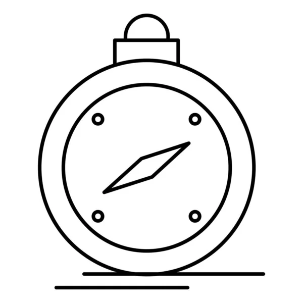 Ikona Kierunku Kempingu Kompas Stylu Zarysu — Wektor stockowy