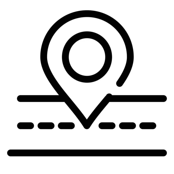 Localização Ícone Estrada Mapa Estilo Esboço —  Vetores de Stock