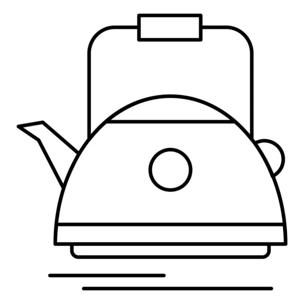 Кемпінг Пішохідний Чайник Значок Контурному Стилі — стоковий вектор