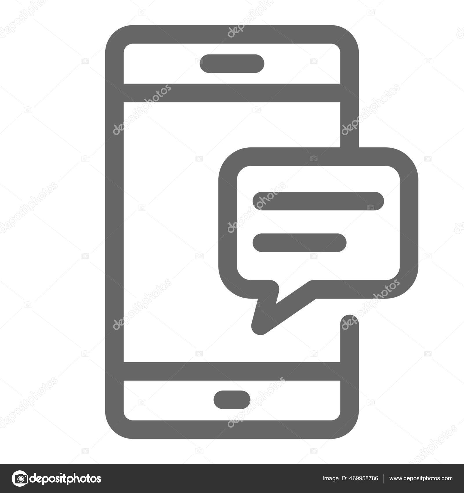 Мыльный Чат Иконка Мобильного Стиле Outline Векторное Изображение.