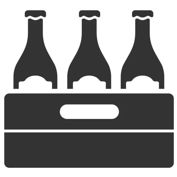 Beer Beverage Bottles Icon Solid Style — Stock Vector