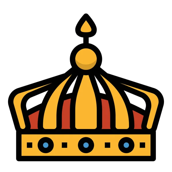 Corona Alteza Rey Icono Estilo Contorno Lleno — Vector de stock