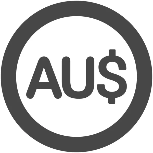 Aud Australische Dollarmünze Outline Stil — Stockvektor