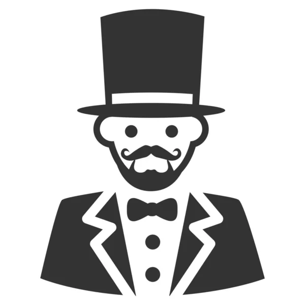 Icono Maestro Mago Líder Estilo Sólido — Vector de stock