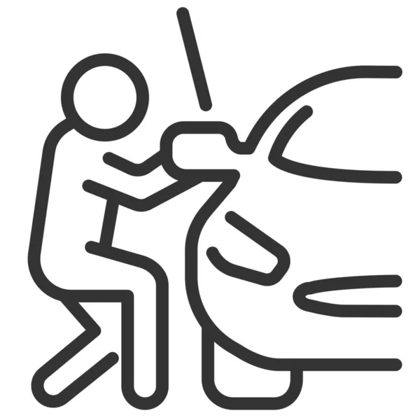 Икона Автомобильной Преступности Стиле Аутлайн — стоковый вектор