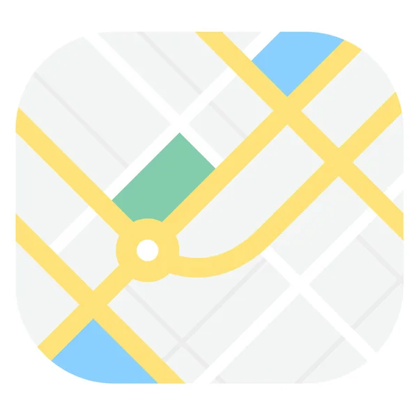 Icône Carte Localisation Direction Style Plat — Image vectorielle