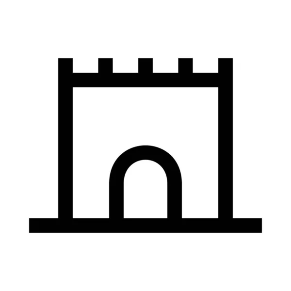 Castle Place Outline Icon Outline Style — 스톡 벡터
