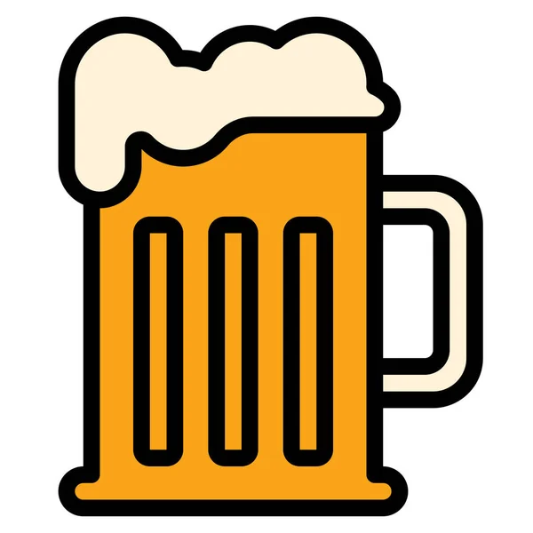 Bebida Cerveja Ícone Bebida Estilo Esboço Preenchido — Vetor de Stock