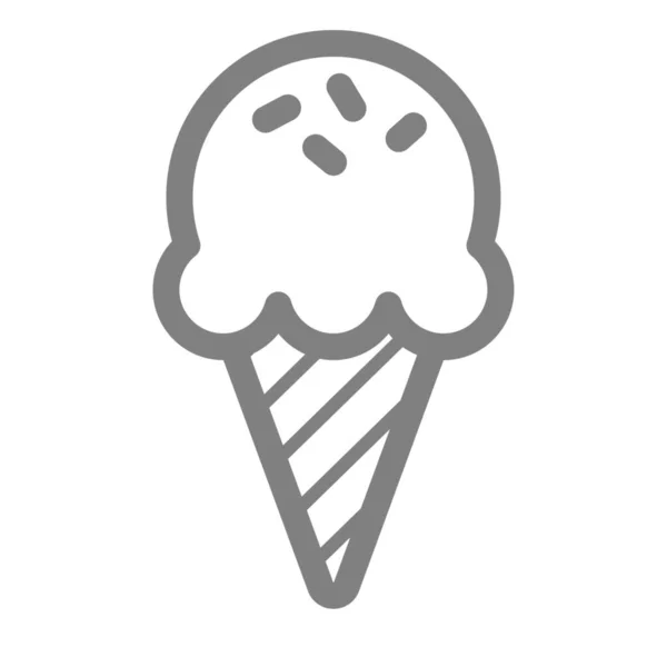 Cono Helado Helado Icono Cono Helado Estilo Esquema — Archivo Imágenes Vectoriales