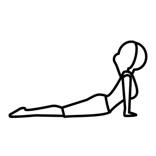 Bhujangasana Cobra Meditation Icon Outline Style — 스톡 벡터