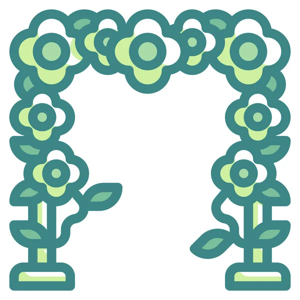Floral Design Backdrop Icon — Stock Vector