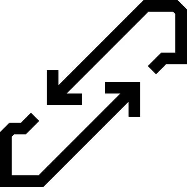 Memanjat Ikon Tanda Eskalator Dalam Gaya Outline - Stok Vektor