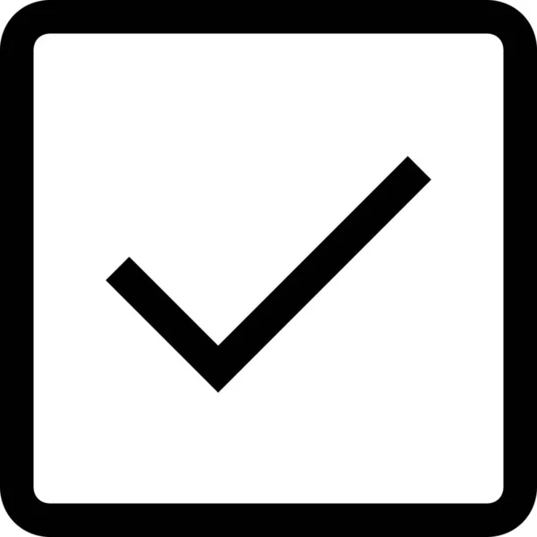 Check Mark Négyzet Ikon Körvonalazott Stílusban — Stock Vector