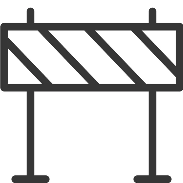 Icono Precaución Barrera Accidente Estilo Esquema — Archivo Imágenes Vectoriales