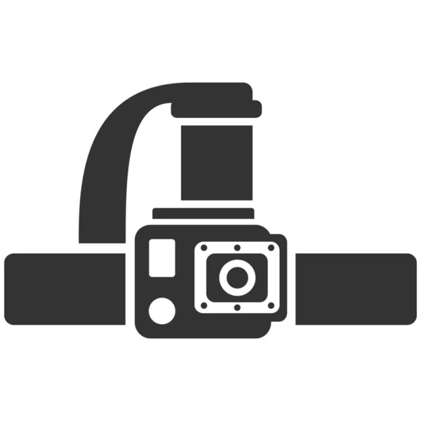 Gopro Kopf Kamerakopfhalterung Symbol Solid Stil — Stockvektor