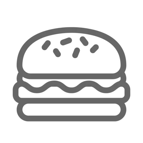 Hamburger Café Icône Hamburger Dans Style Outline — Image vectorielle