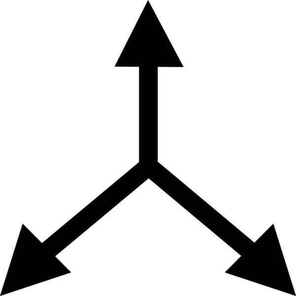 Pfeile Dreidimensionales Symbol Outline Stil — Stockvektor