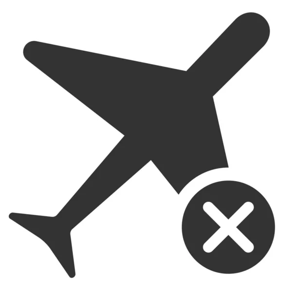 Aviação Cancelada Ícone Voo Estilo Sólido — Vetor de Stock