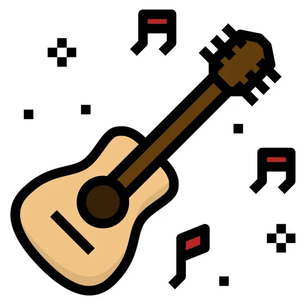 Іконка Акустичного Гітариста Категорії Відпочинок Хобі — стоковий вектор
