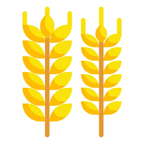 Ječmen Větev Potraviny Ikona Kategorii Podzim — Stockový vektor