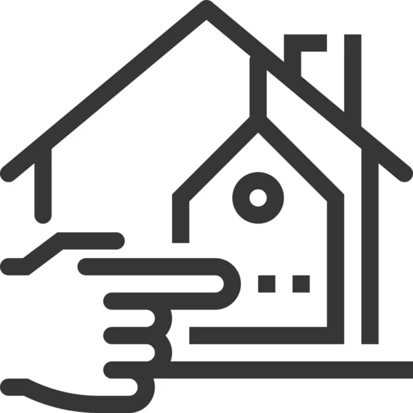 Wohnung Wohnung Kaufen Hand Symbol Outline Stil — Stockvektor