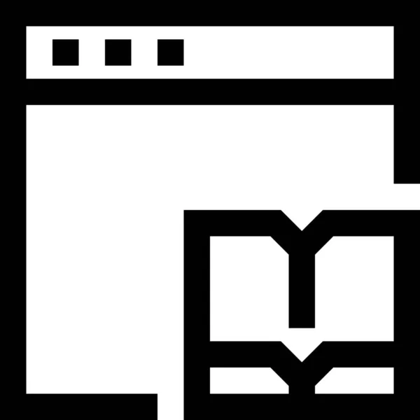 Book Browser Computer Icon Outline Style — 스톡 벡터