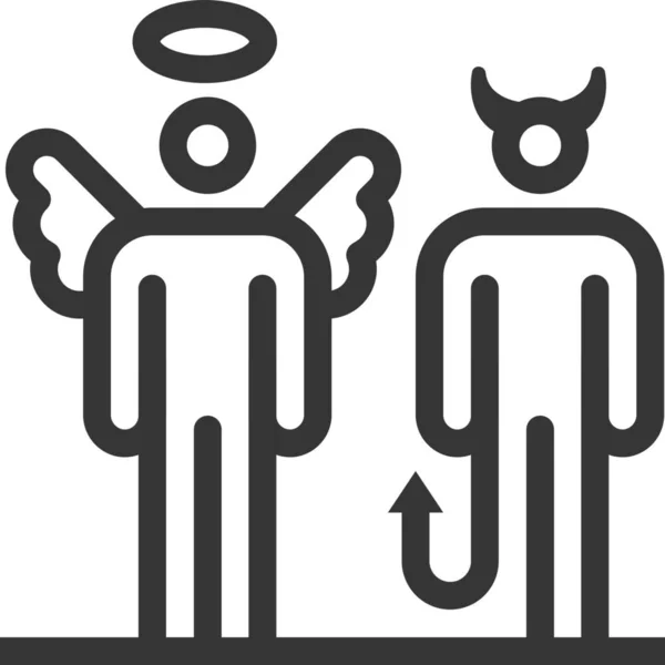 Иконка Плохого Дьявола Стиле Абрис — стоковый вектор