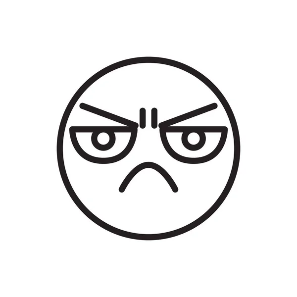 Annoyed Angry Frown Icon Outline Style — Stock Vector