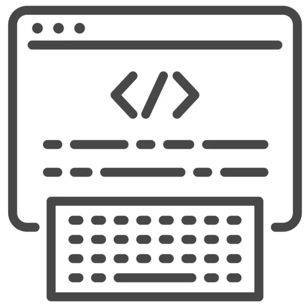 Code Codierung Entwickelt Icon Outline Stil — Stockvektor