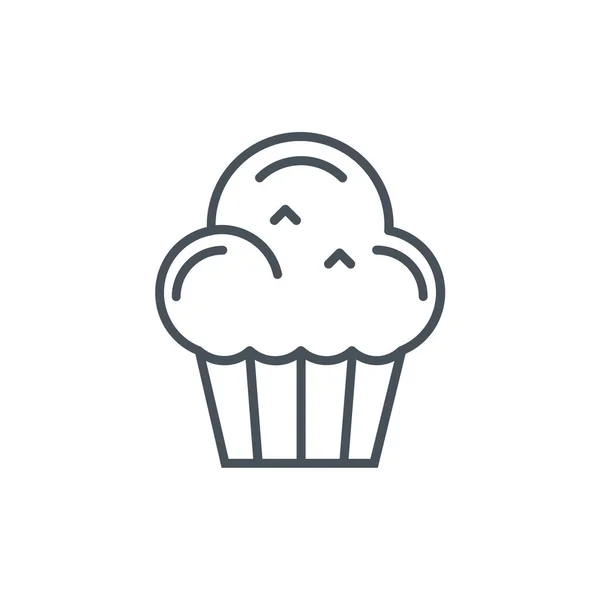 Pastelería Horneada Icono Torta Estilo Esquema — Vector de stock