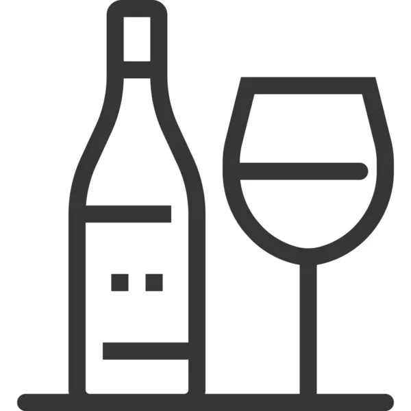 Ícone Bebida Bar Álcool Estilo Esboço — Vetor de Stock