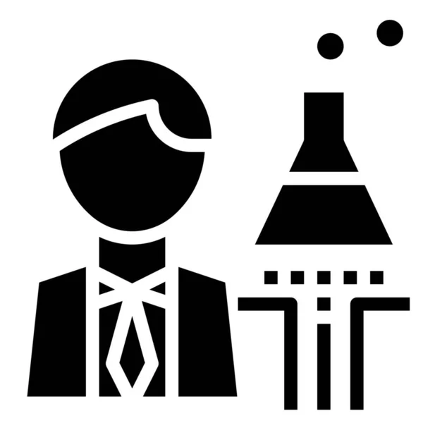 Icono Laboratorio Desarrollo Químico Estilo Sólido — Vector de stock