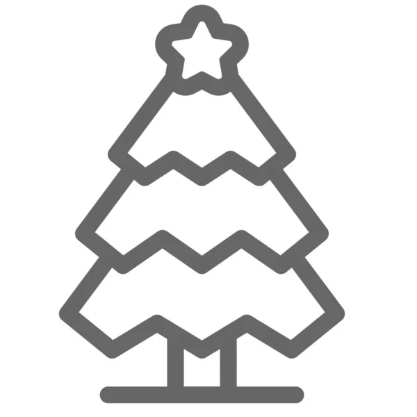 Oslava Vánoční Dekorace Ikona Stylu Osnovy — Stockový vektor