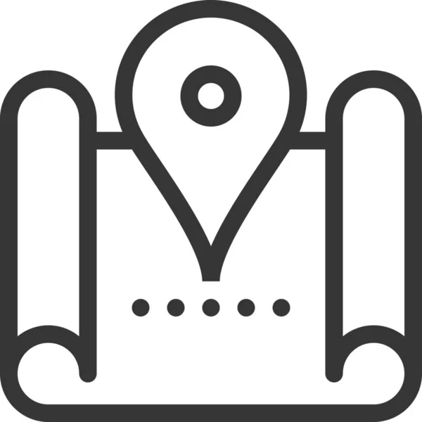 Comunicación Gps Ubicación Mapa Icono Estilo Esquema — Vector de stock