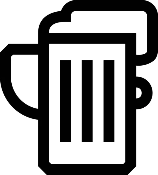 Ícone Coquetel Cerveja Álcool Estilo Outline — Vetor de Stock