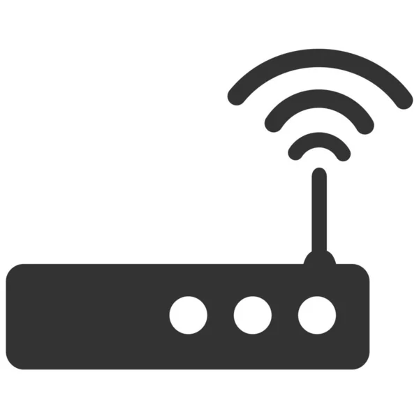Internet Router Wifi Icon Solid Style — Stock Vector
