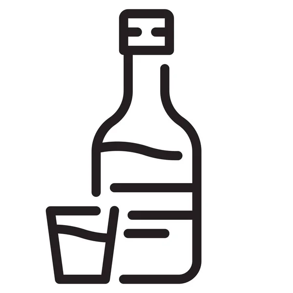 Bebidas Alcohólicas Icono Bebida Estilo Del Esquema — Archivo Imágenes Vectoriales